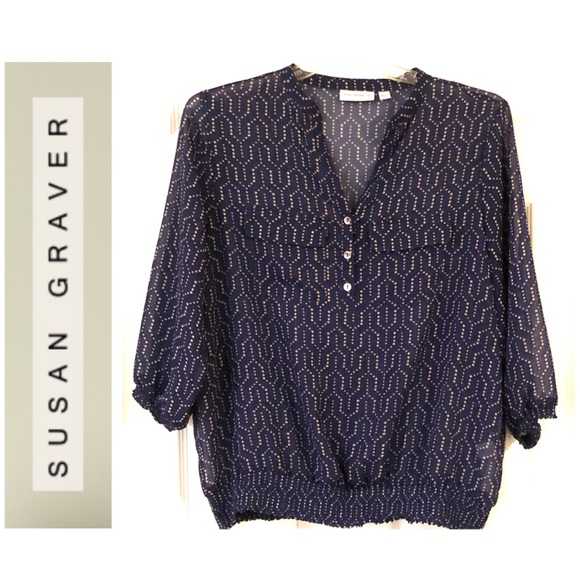 Susan Graver Tops - Susan Graver pullover blouse w elastic waist